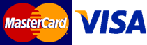 We accept Visa & MasterCard  Visa MasterCard